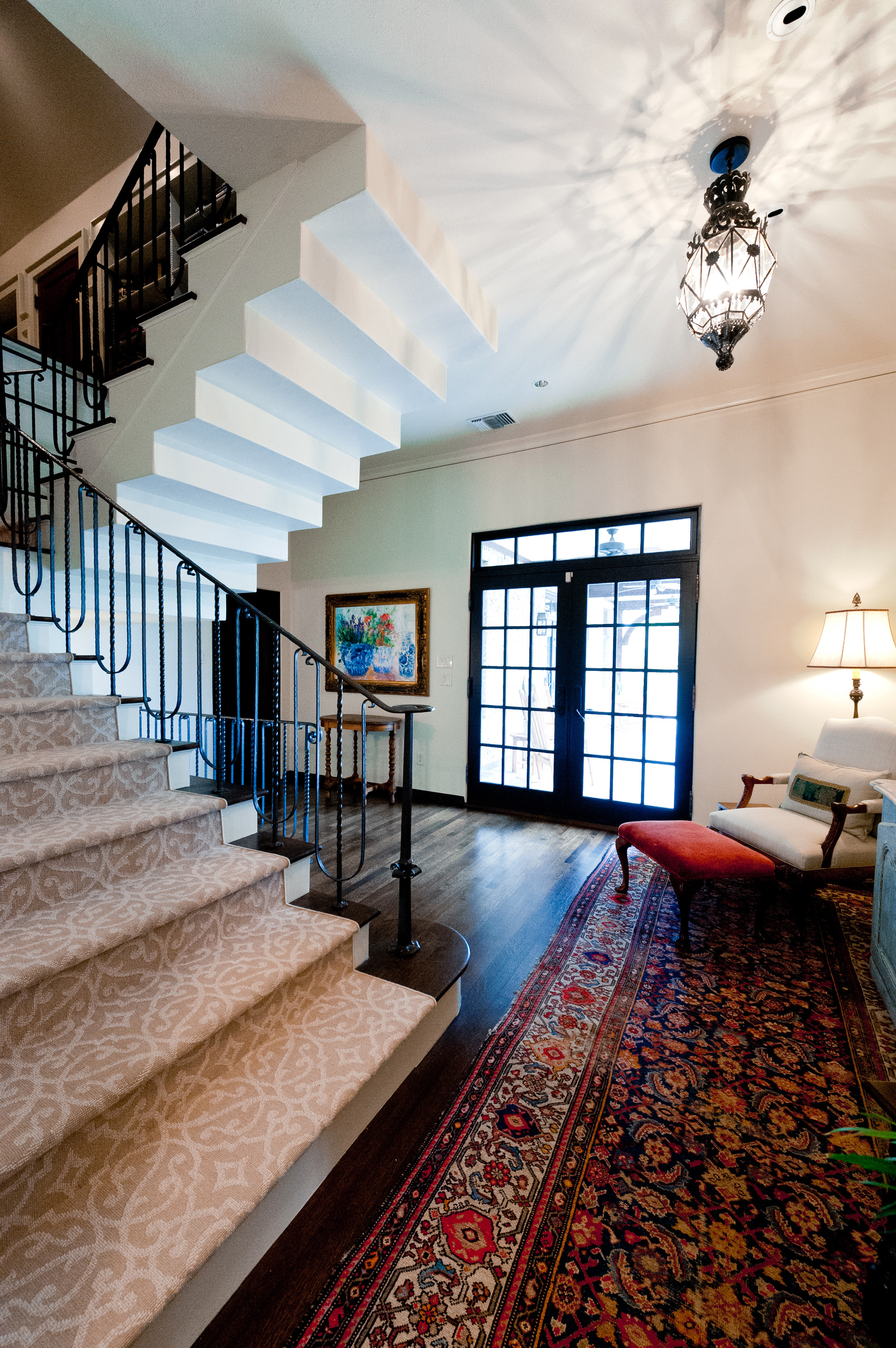 Elegant Staircase And Eco Friendly Area Rug Schroeder Carpet